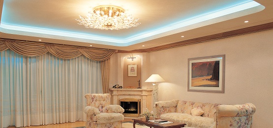 Living Room with Cove Lighting
